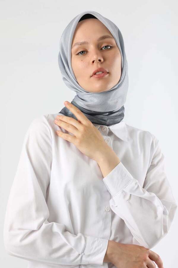 Janjan Şifon Eşarp Gri - 3