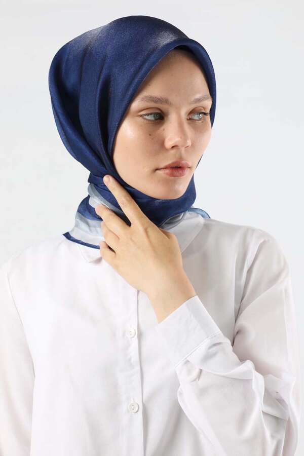 Janjan Şifon Eşarp Lacivert - 2