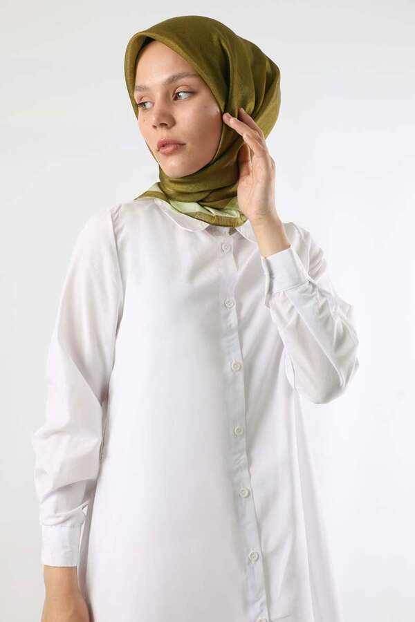 Janjan Şifon Eşarp Yağ Yeşili - 1