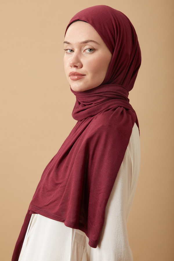 Jersey Scarf Burgundy - 7