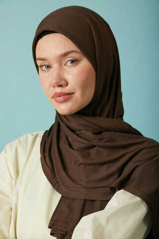 Jersey Scarf Dark Brown - 1