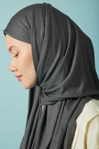 Jersey Scarf Dark Grey  - 2
