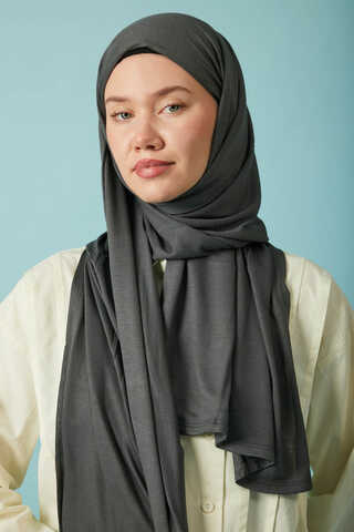 Jersey Scarf Dark Grey  - 3