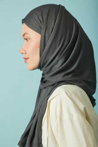 Jersey Scarf Dark Grey  - 4