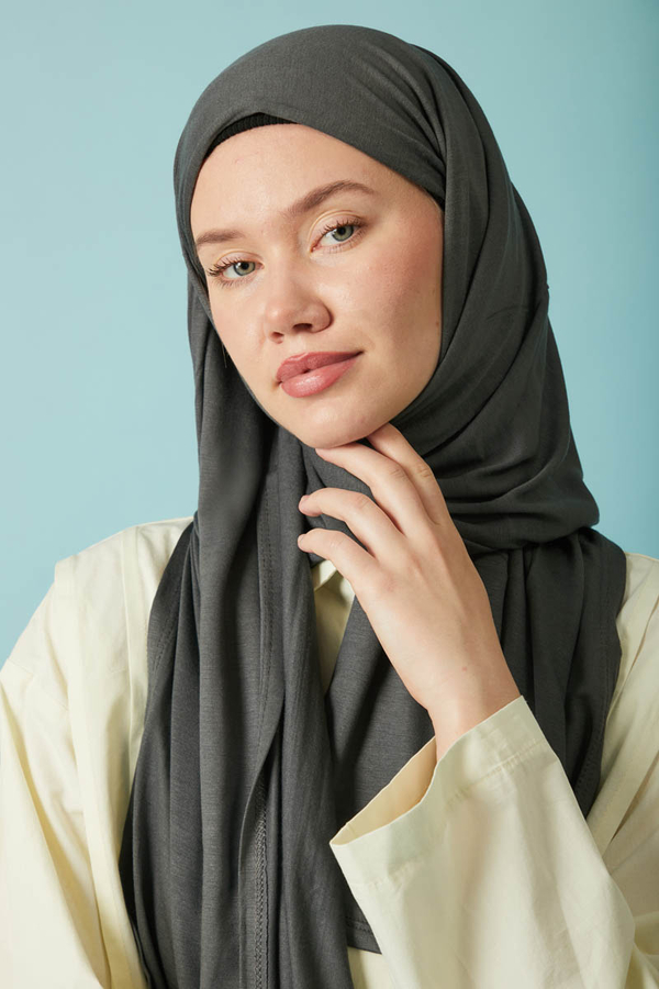 Jersey Scarf Dark Grey  - 5
