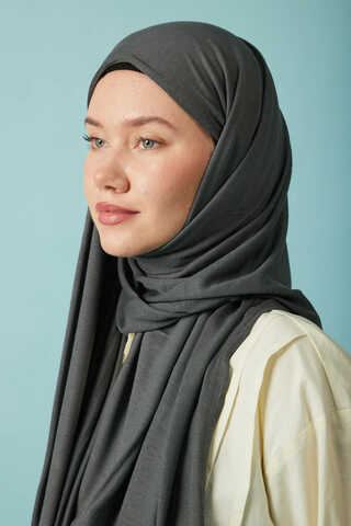Jersey Scarf Dark Grey  - 1
