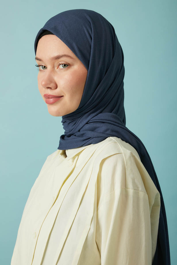 Jersey Scarf Navy Blue - 3