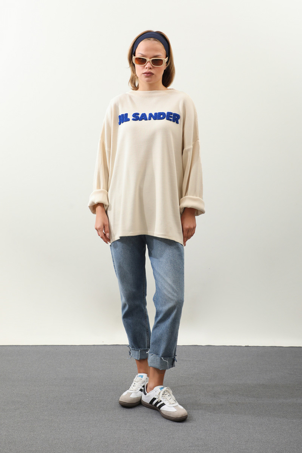 Jıl Sander Nakışlı Tunik Saks Mavisi - 1