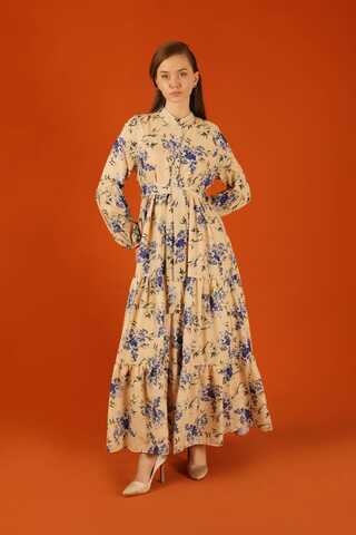 Judge Collar Floral Dress Blue - 5