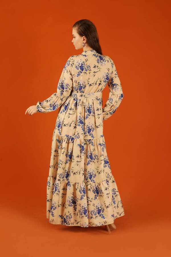 Judge Collar Floral Dress Blue - 7