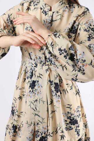 Judge Collar Floral Dress Gray - 4