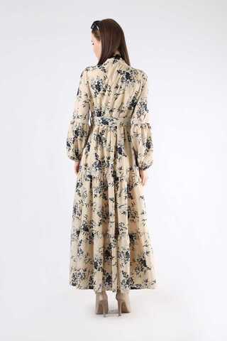 Judge Collar Floral Dress Gray - 5