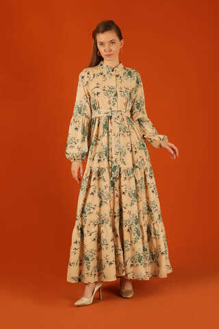Judge Collar Floral Dress Green - 3