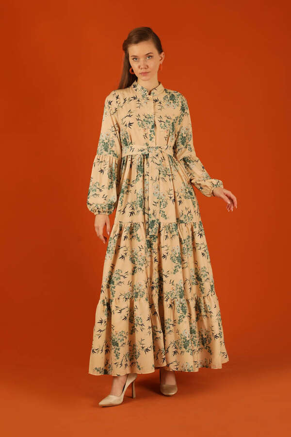 Judge Collar Floral Dress Green - 3
