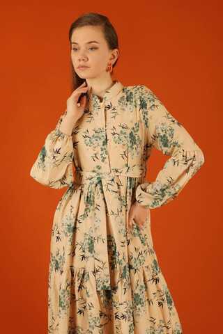 Judge Collar Floral Dress Green - 4
