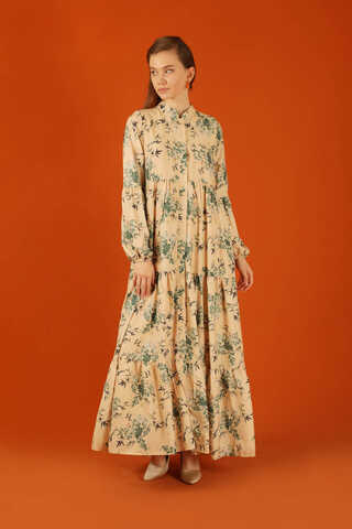 Judge Collar Floral Dress Green - 5