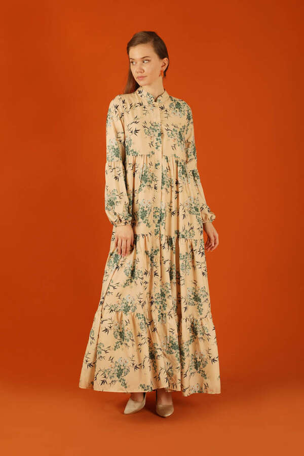 Judge Collar Floral Dress Green - 5