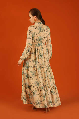 Judge Collar Floral Dress Green - 7