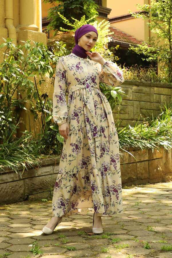 Judge Collar Floral Dress Lilac 