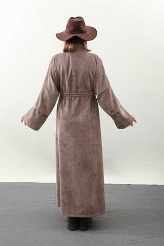 Kadife Abaya Takım Vizon - 12