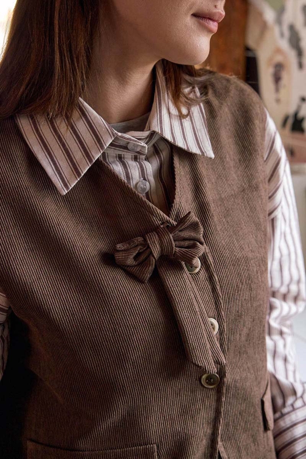 Kadife Etek Takım Kahverengi - 3