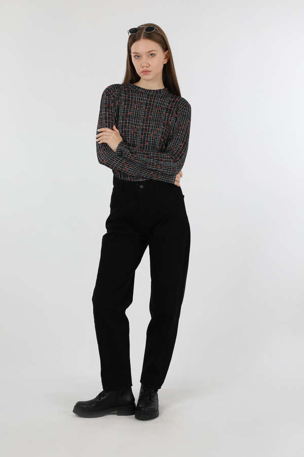 Kalp Desenli Body Siyah - 2