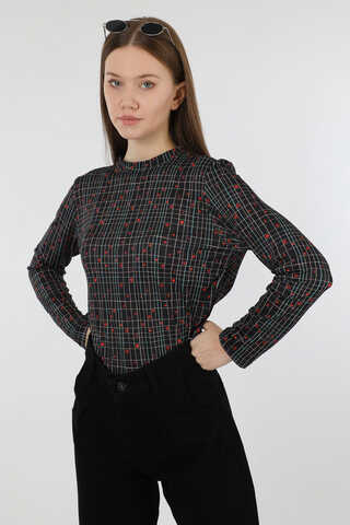 Kalp Desenli Body Siyah - 3