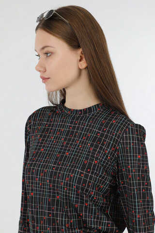 Kalp Desenli Body Siyah - 5