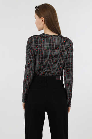 Kalp Desenli Body Siyah - 6