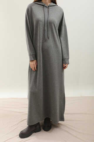 Kapişonlu Elbise Antrasit - 3