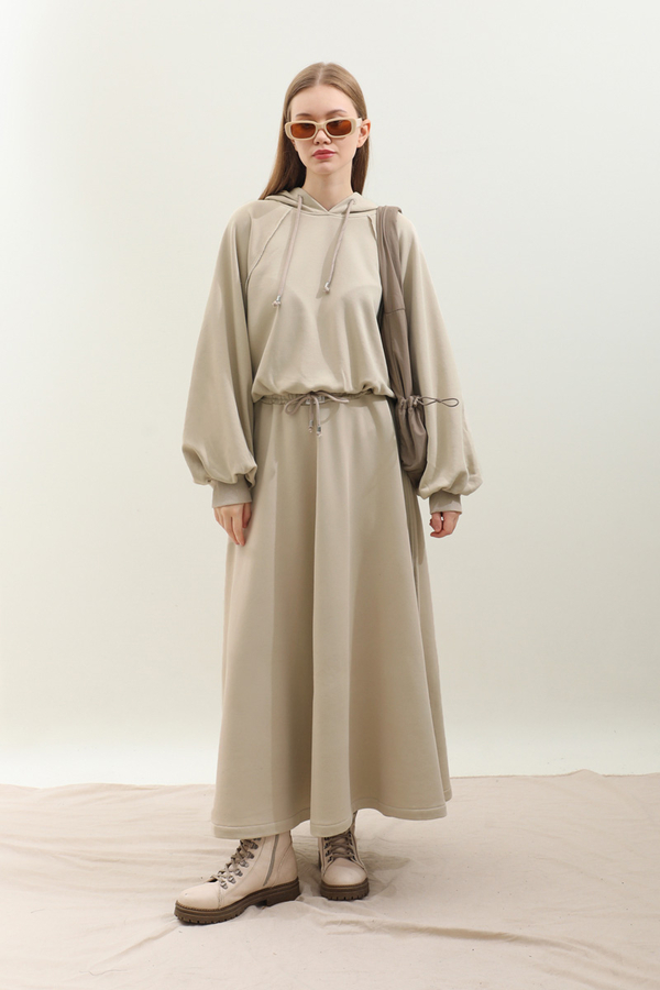 Kapişonlu Sweat Etek Takım Taş - 1