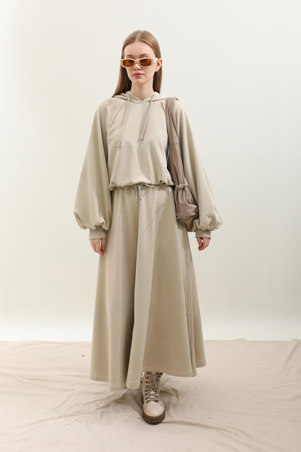 Kapişonlu Sweat Etek Takım Taş - 3