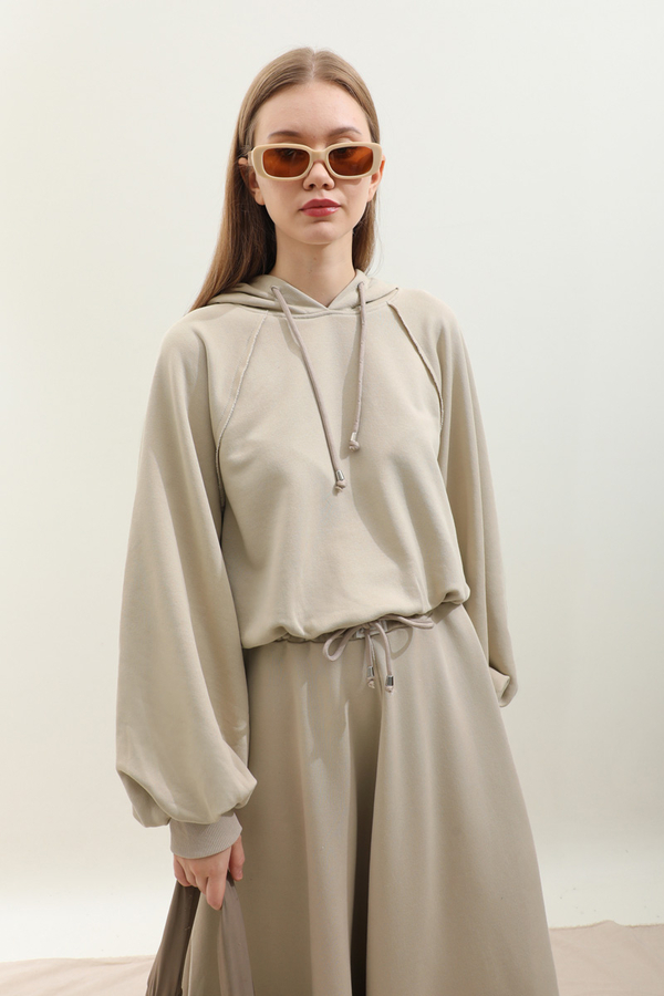 Kapişonlu Sweat Etek Takım Taş - 6