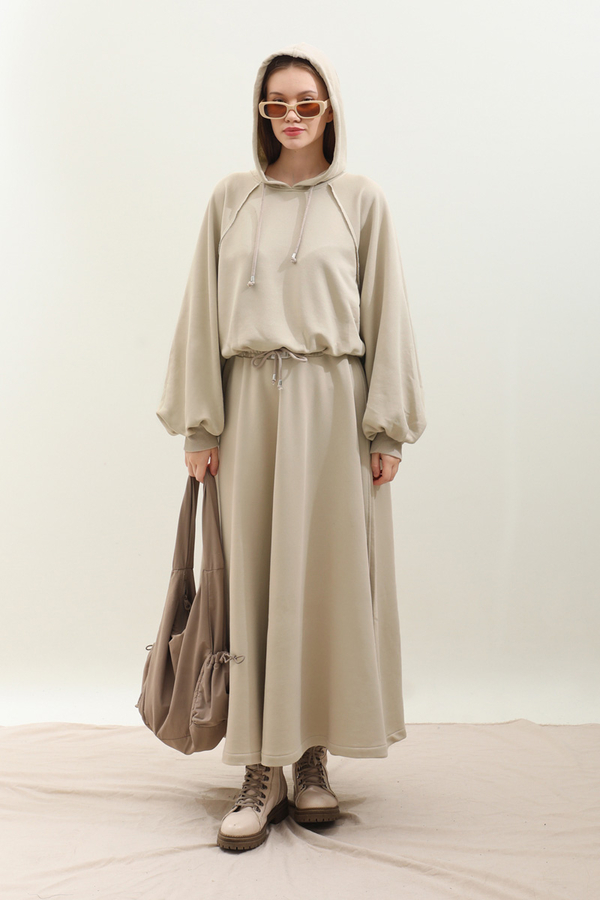 Kapişonlu Sweat Etek Takım Taş - 9