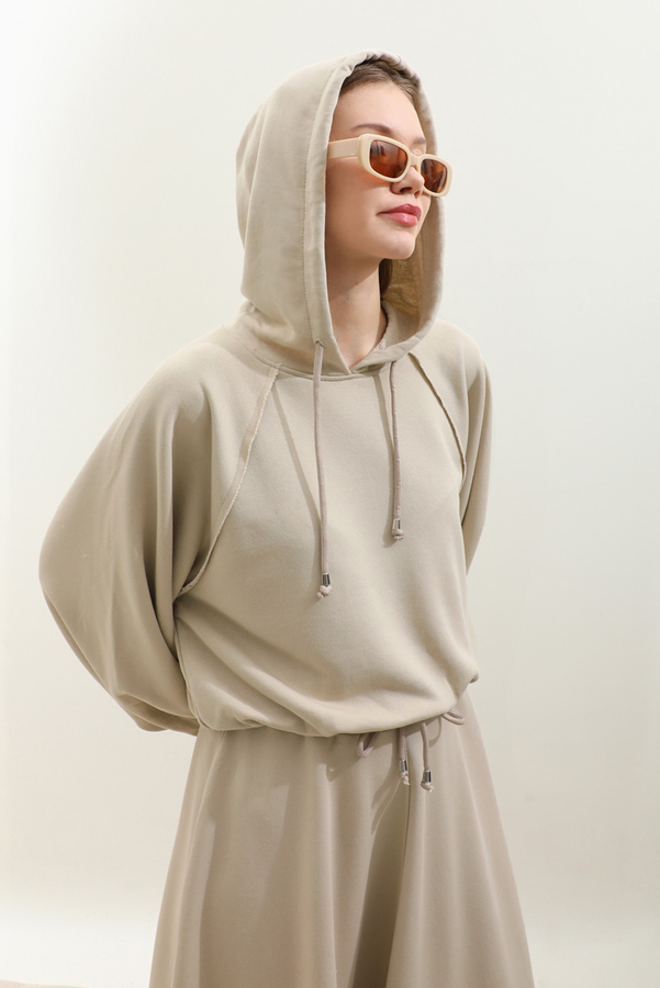 Kapişonlu Sweat Etek Takım Taş - 11