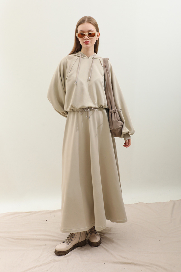 Kapişonlu Sweat Etek Takım Taş - 4