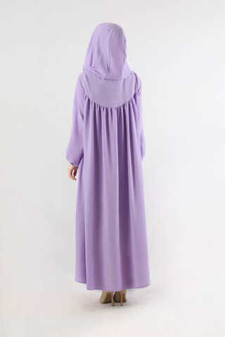 Kapüşonlu Elbise Ferace Lila - 6