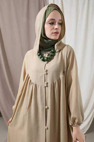 Kapüşonlu Elbise Ferace Taş - 2