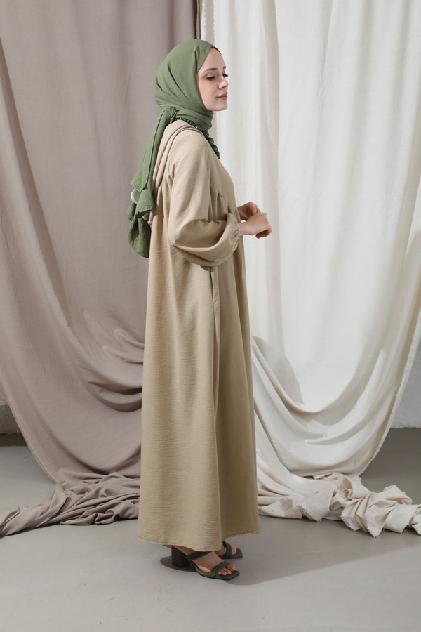 Kapüşonlu Elbise Ferace Taş - 4