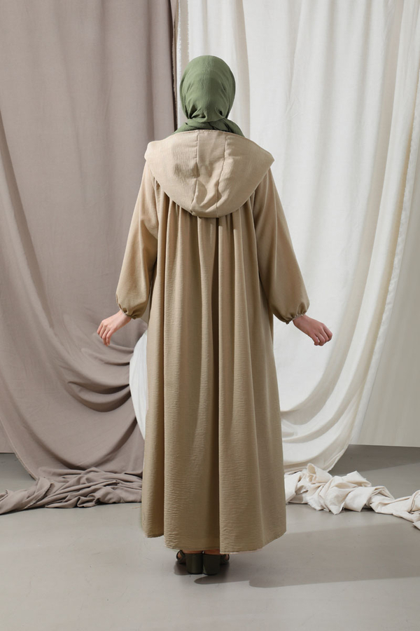 Kapüşonlu Elbise Ferace Taş - 5