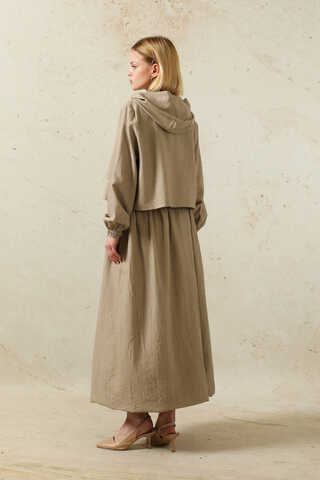 Kapüşonlu Etek Takım Taş - 6