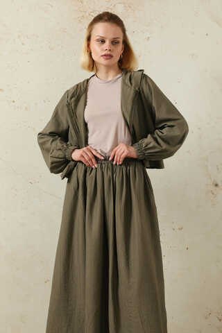 Kapüşonlu Etek Takım Toprak - 4