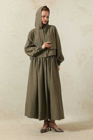 Kapüşonlu Etek Takım Toprak - 5