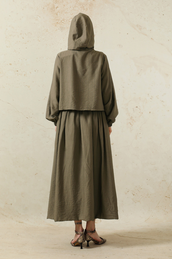 Kapüşonlu Etek Takım Toprak - 6