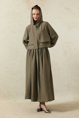 Kapüşonlu Etek Takım Toprak - 3