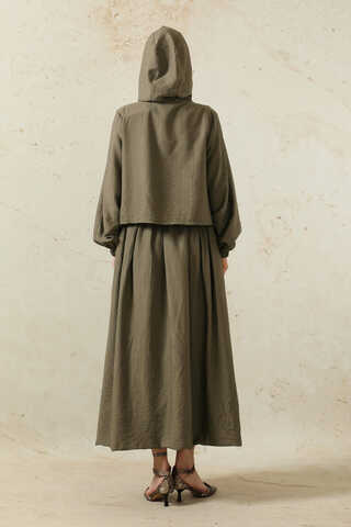 Kapüşonlu Etek Takım Toprak - 6