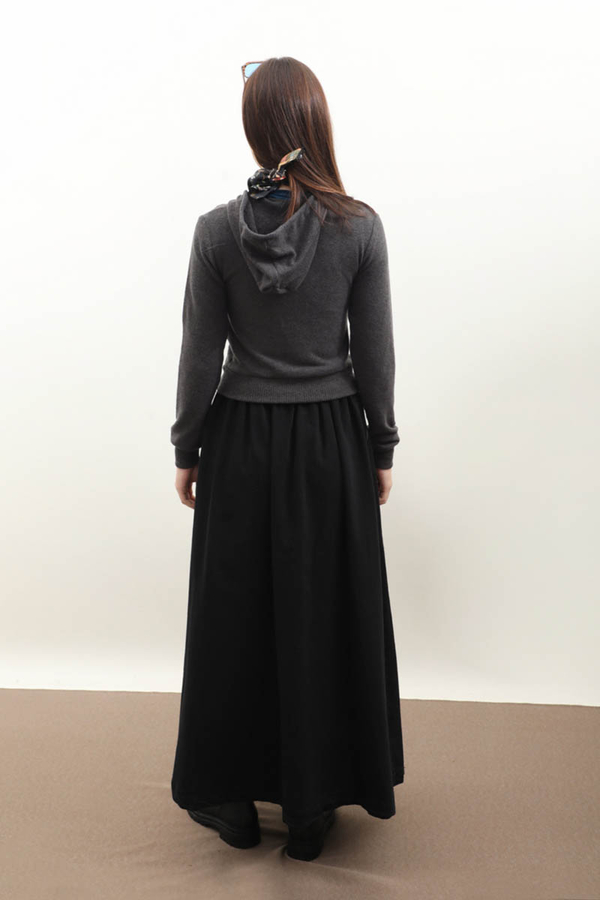 Kapüşonlu Kısa Hırka Antrasit - 8