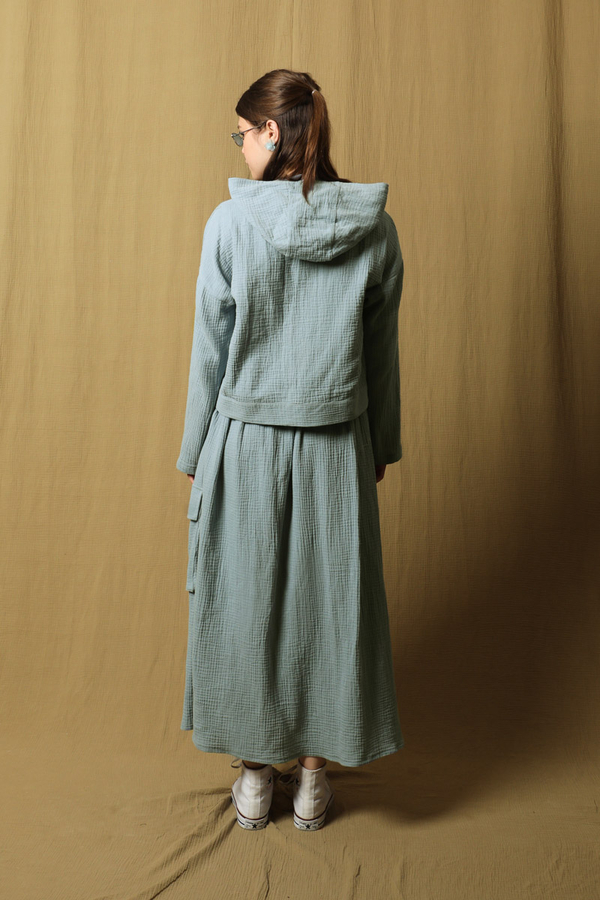 Kargo Cep Müslin Etek Takım Bebe Mavisi - 7