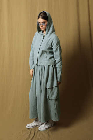 Kargo Cep Müslin Etek Takım Bebe Mavisi - 1