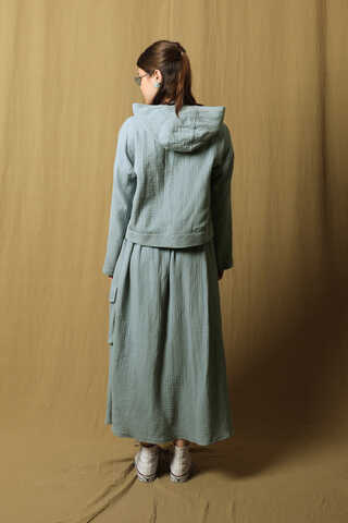 Kargo Cep Müslin Etek Takım Bebe Mavisi - 7